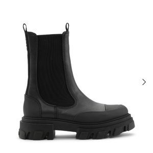Ganni Leather Mid Chelsea Boots